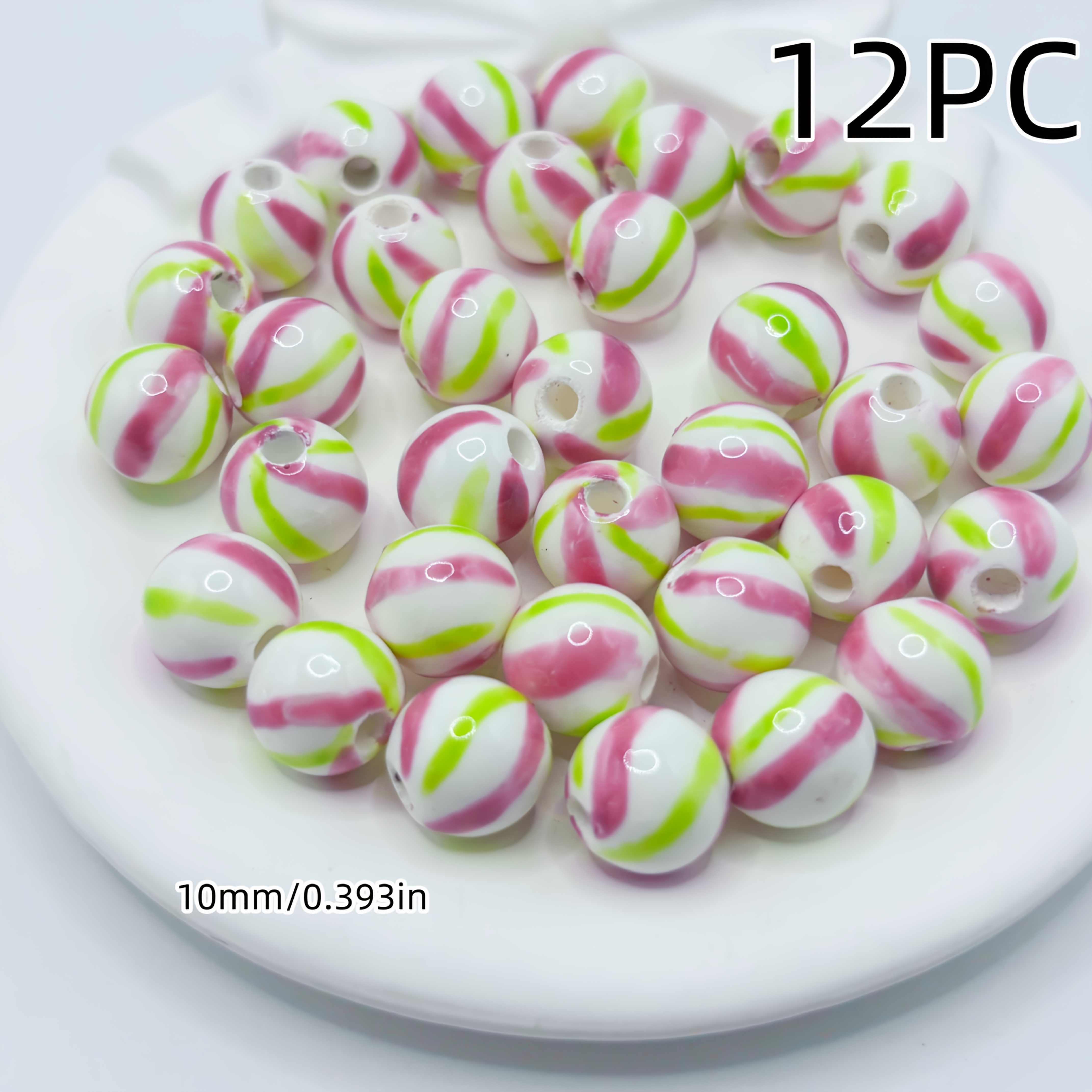 Pink Ceramic Decorative Beads for DIY